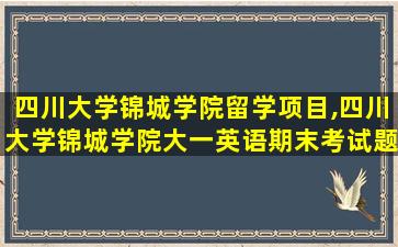 四川大学锦城学院留学项目,四川大学锦城学院大一英语期末考试题型