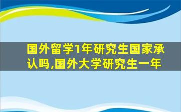 国外留学1年研究生国家承认吗,国外大学研究生一年