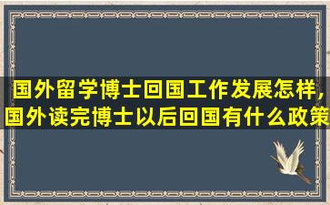 国外留学博士回国工作发展怎样,国外读完博士以后回国有什么政策