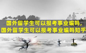 国外留学生可以报考事业编吗,国外留学生可以报考事业编吗知乎