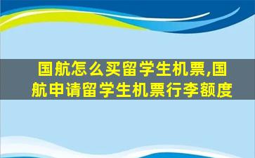 国航怎么买留学生机票,国航申请留学生机票行李额度