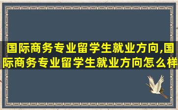 国际商务专业留学生就业方向,国际商务专业留学生就业方向怎么样