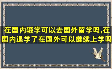 在国内辍学可以去国外留学吗,在国内退学了在国外可以继续上学吗