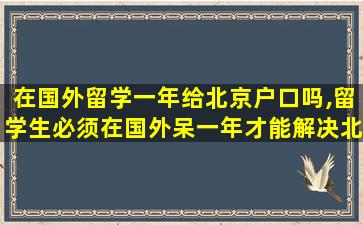 在国外留学一年给北京户口吗,留学生必须在国外呆一年才能解决北京市户口吗