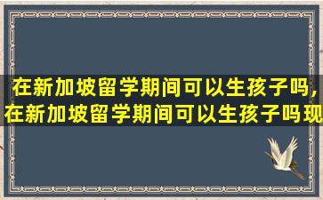 在新加坡留学期间可以生孩子吗,在新加坡留学期间可以生孩子吗现在