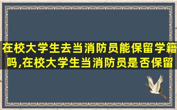 在校大学生去当消防员能保留学籍吗,在校大学生当消防员是否保留学籍