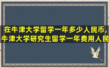 在牛津大学留学一年多少人民币,牛津大学研究生留学一年费用人民币多少