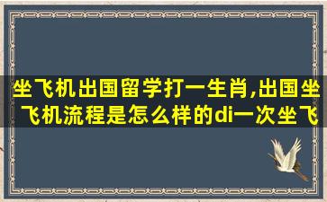 坐飞机出国留学打一生肖,出国坐飞机流程是怎么样的di一
次坐飞机