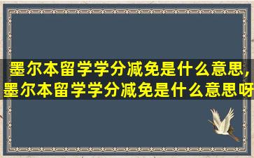 墨尔本留学学分减免是什么意思,墨尔本留学学分减免是什么意思呀