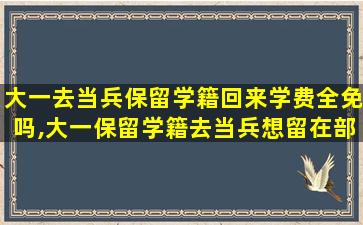 大一去当兵保留学籍回来学费全免吗,大一保留学籍去当兵想留在部队了那学籍怎么办