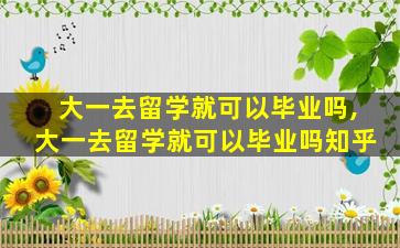 大一去留学就可以毕业吗,大一去留学就可以毕业吗知乎