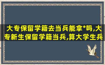 大专保留学籍去当兵能拿*
吗,大专新生保留学籍当兵,算大学生兵吗