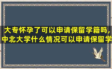 大专怀孕了可以申请保留学籍吗,中北大学什么情况可以申请保留学籍