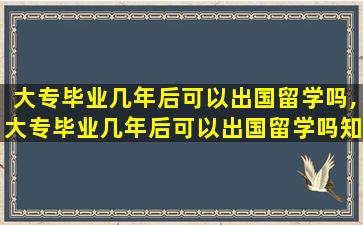 大专毕业几年后可以出国留学吗,大专毕业几年后可以出国留学吗知乎