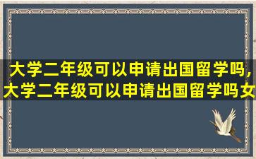 大学二年级可以申请出国留学吗,大学二年级可以申请出国留学吗女生