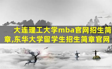 大连理工大学mba官网招生简章,东华大学留学生招生简章官网