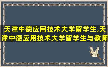 天津中德应用技术大学留学生,天津中德应用技术大学留学生与教师公寓住宿条件