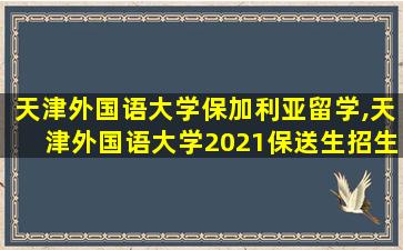 天津外国语大学保加利亚留学,天津外国语大学2021保送生招生简章