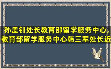 孙孟钊处长教育部留学服务中心,教育部留学服务中心韩三军处长近期活动