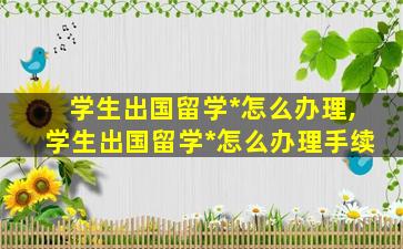 学生出国留学*
怎么办理,学生出国留学*
怎么办理手续