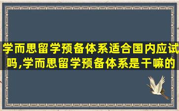 学而思留学预备体系适合国内应试吗,学而思留学预备体系是干嘛的