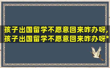 孩子出国留学不愿意回来咋办呀,孩子出国留学不愿意回来咋办呀*