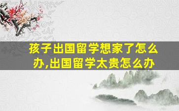 孩子出国留学想家了怎么办,出国留学太贵怎么办