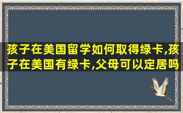 孩子在美国留学如何取得绿卡,孩子在美国有绿卡,父母可以定居吗