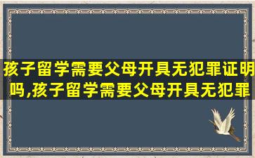 孩子留学需要父母开具无犯罪证明吗,孩子留学需要父母开具无犯罪证明吗怎么办