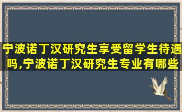 宁波诺丁汉研究生享受留学生待遇吗,宁波诺丁汉研究生专业有哪些