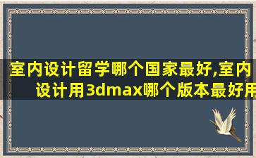 室内设计留学哪个国家最好,室内设计用3dmax哪个版本最好用