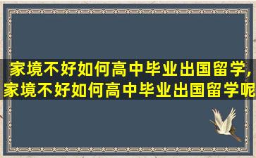 家境不好如何高中毕业出国留学,家境不好如何高中毕业出国留学呢