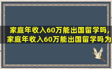 家庭年收入60万能出国留学吗,家庭年收入60万能出国留学吗为什么