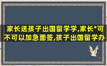 家长送孩子出国留学学,家长*
可不可以加急面签,孩子出国留学办*
需要家庭方面的哪些资料