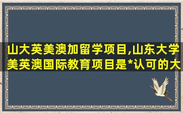 山大英美澳加留学项目,山东大学美英澳国际教育项目是*
认可的大学吗