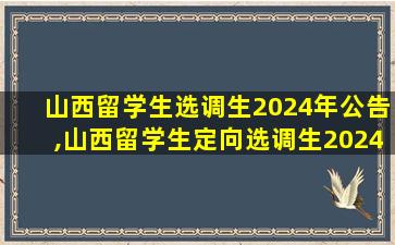 山西留学生选调生2024年公告,山西留学生定向选调生2024公告