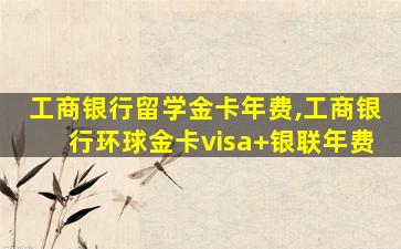 工商银行留学金卡年费,工商银行环球金卡visa+银联年费