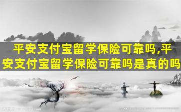 平安支付宝留学保险可靠吗,平安支付宝留学保险可靠吗是真的吗