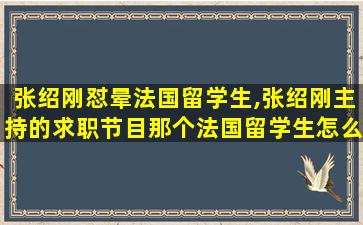 张绍刚怼晕法国留学生,张绍刚主持的求职节目那个法国留学生怎么样