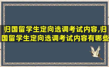 归国留学生定向选调考试内容,归国留学生定向选调考试内容有哪些