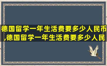 德国留学一年生活费要多少人民币,德国留学一年生活费要多少人民币合适