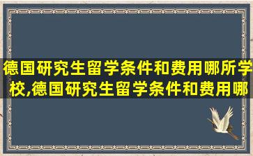 德国研究生留学条件和费用哪所学校,德国研究生留学条件和费用哪所学校低