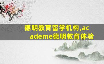 德明教育留学机构,academe德明教育体验