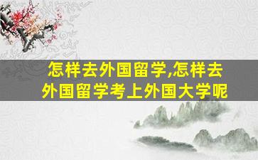 怎样去外国留学,怎样去外国留学考上外国大学呢