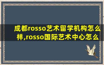 成都rosso艺术留学机构怎么样,rosso国际艺术中心怎么样