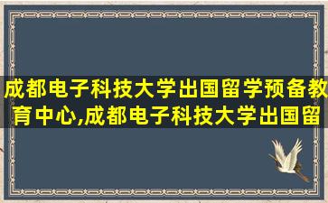 成都电子科技大学出国留学预备教育中心,成都电子科技大学出国留学预备教育中心可靠吗