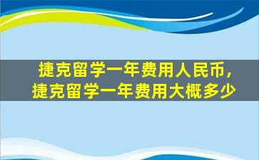 捷克留学一年费用人民币,捷克留学一年费用大概多少