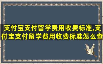 支付宝支付留学费用收费标准,支付宝支付留学费用收费标准怎么查