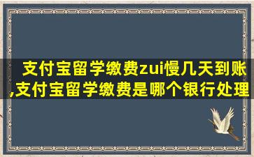 支付宝留学缴费zui
慢几天到账,支付宝留学缴费是哪个银行处理