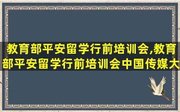 教育部平安留学行前培训会,教育部平安留学行前培训会中国传媒大学